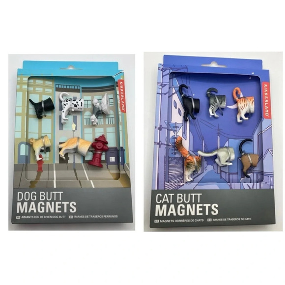 Dog and Cat Butt Novelty Gift Magnets Two Packs of Six - Picture 1 of 8